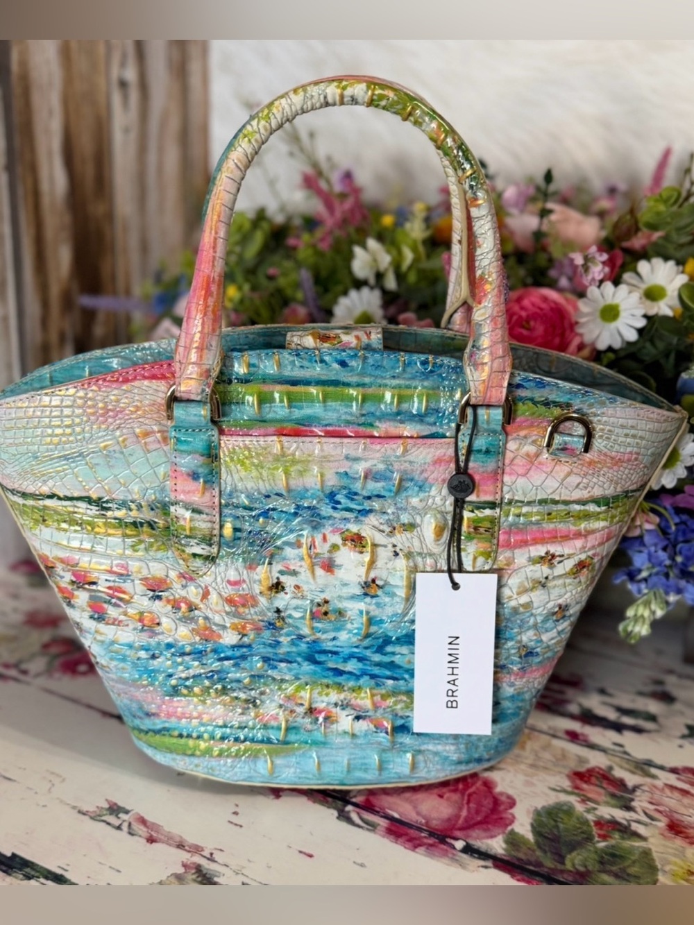 Brahmin Jenny Staycation Shoulder Bag NWT Fish Tropical Beauty 2x EYES FIRM - Picture 1 of 13
